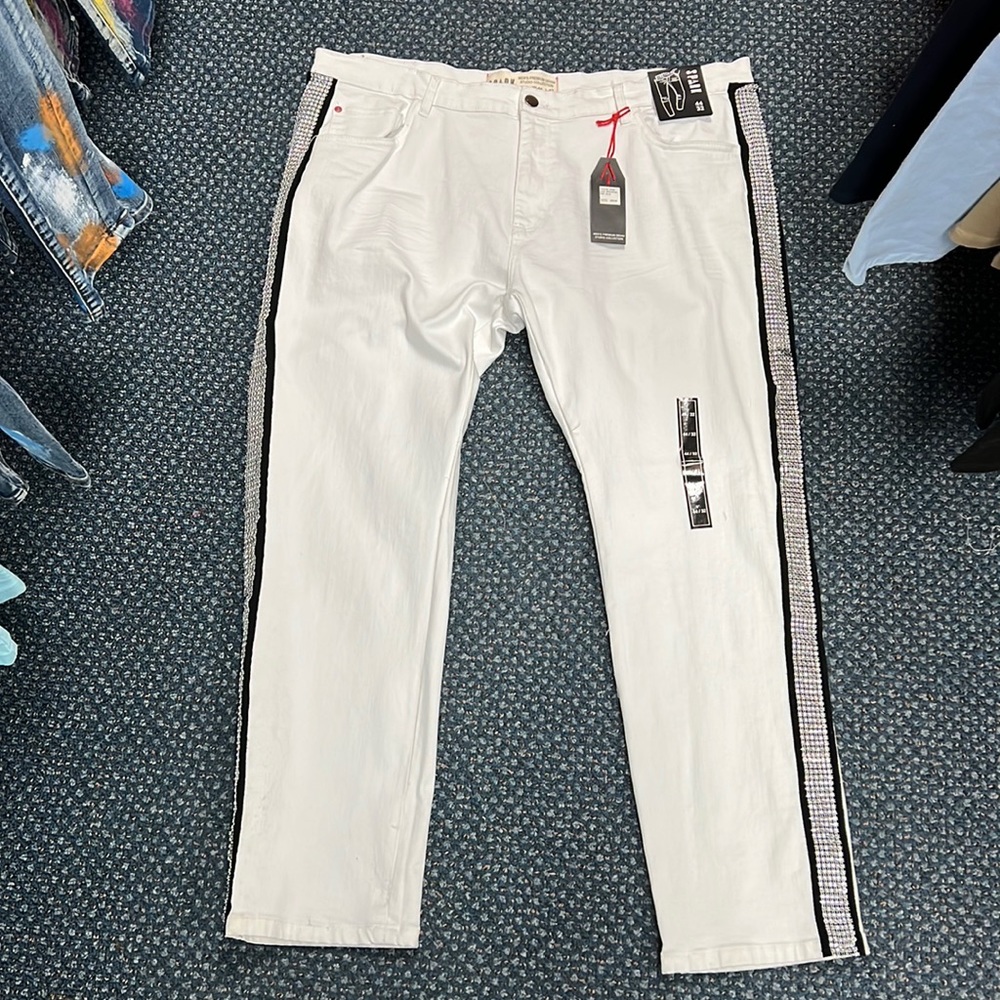 Men’s stripe slim fit jeans